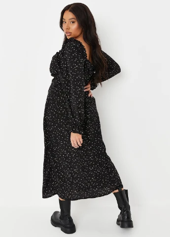 Черное кэжуал платье Missguided с цветочным принтом