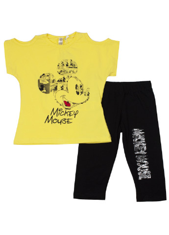 Желтый летний комплект (футболка, капри) Bonito kids