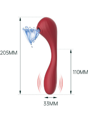 Вакуумный вагинально-клиторальный стимулятор Bobi Red, управление со смартфона Magic Motion (254551202)