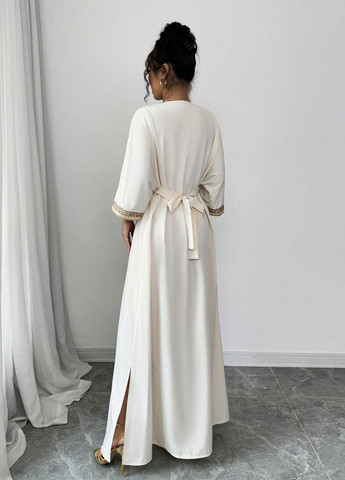 Кремова вечірня сукня SHEIN однотонна