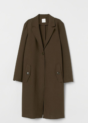 Оливковое (хаки) демисезонное Пальто однобортное H&M