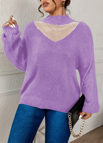 Фиолетовый зимний свитер SHEIN