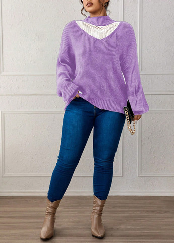 Фиолетовый зимний свитер SHEIN