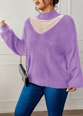 Фиолетовый зимний свитер SHEIN