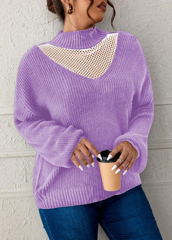 Фиолетовый зимний свитер SHEIN