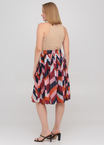 Разноцветная кэжуал с геометрическим узором юбка Only плиссе, клешированная-солнце