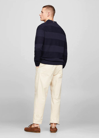 Темно-синяя футболка-поло для мужчин Tommy Hilfiger в полоску