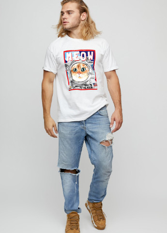 Белая футболка мужская basic /air print/ YAPPI