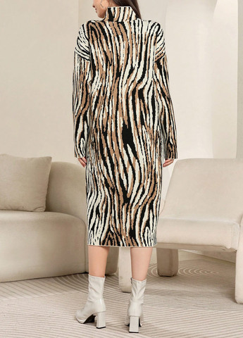 Коричнева кежуал сукня SHEIN тигровый