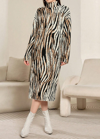 Коричнева кежуал сукня SHEIN тигровый