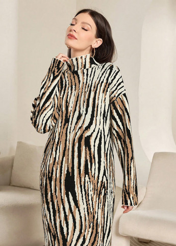 Коричнева кежуал сукня SHEIN тигровый