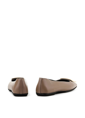 Женские балетки Le'BERDES | бежевые однотонные брошь натуральная кожа (294097536)