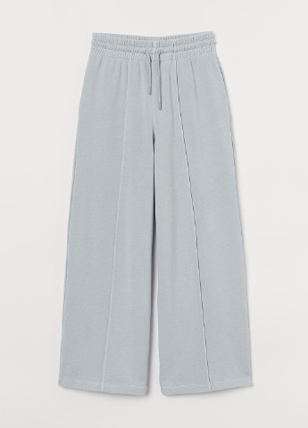 Светло-серые кэжуал демисезонные палаццо брюки H&M