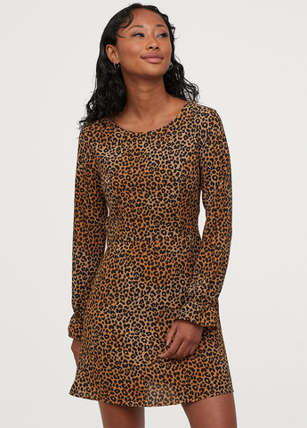 Коричневое кэжуал платье H&M леопардовый