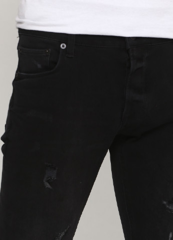Черные демисезонные слим фит джинсы Solid
