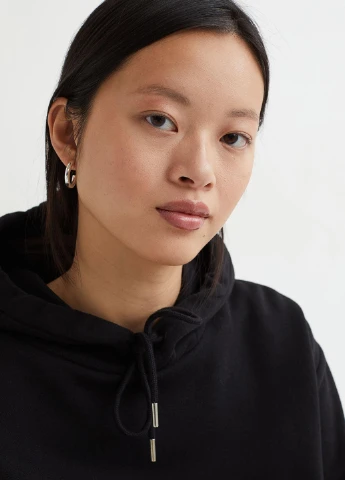 Худі фліс,чорний, H&M Basic (254769968)