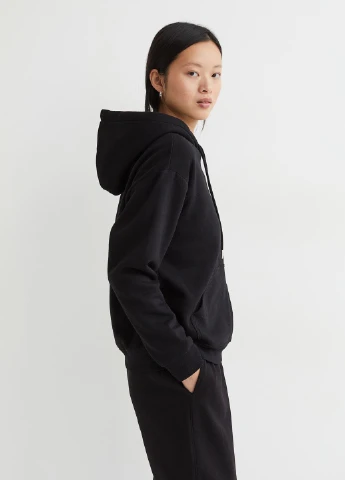 Худі фліс,чорний, H&M Basic (254769968)