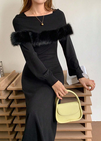 Чорна кежуал сукня годе SHEIN однотонна