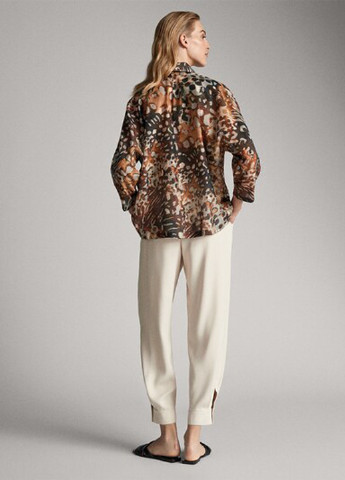 Коричневая летняя блуза Massimo Dutti