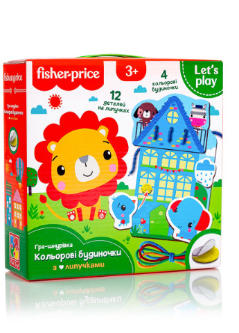 Игра-шнуровка "Fisher-Price. Цветные домики" VT5303-26 (укр) Vladi toys (255374402)