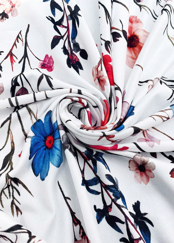 Белое кэжуал платье а-силуэт SHEIN с цветочным принтом