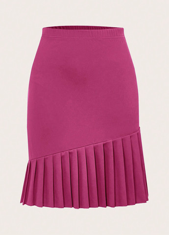 Фуксиновая кэжуал однотонная юбка SHEIN карандаш