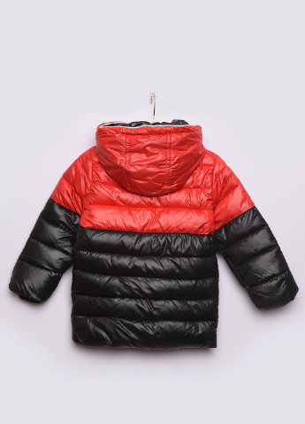 Красная демисезонная куртка детская демисезон красно - черная с капюшоном Let's Shop
