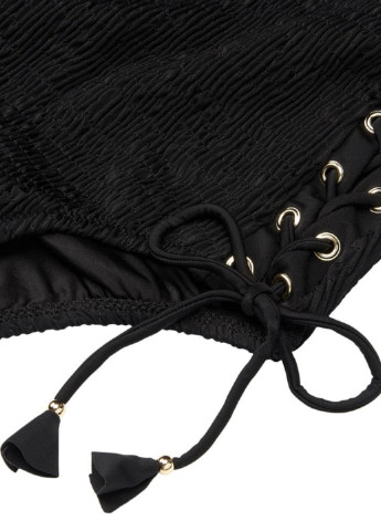Чорний літній жіночий купльник жатка із шнуровкою суцільний Victoria's Secret
