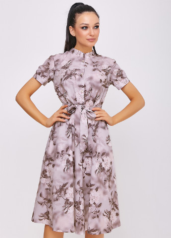 Лілова кежуал сукня сорочка ST-Seventeen з квітковим принтом