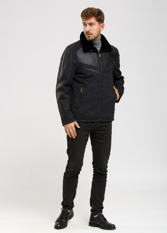 Черная зимняя куртка кожаная Cvk brand