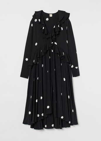 Женское демисезонное Платье клеш H&M в горошек