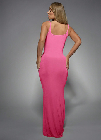 Фуксиновое (цвета Фуксия) вечернее, кэжуал платье платье-майка SHEIN однотонное