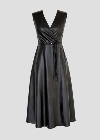 Черное кэжуал платье на запах Gepur однотонное