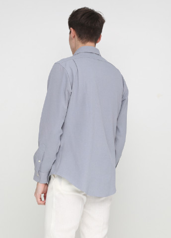 Серо-голубой кэжуал рубашка однотонная Ralph Lauren с длинным рукавом