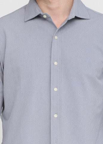 Серо-голубой кэжуал рубашка однотонная Ralph Lauren с длинным рукавом