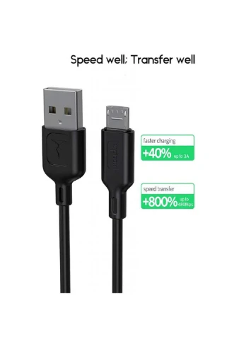 Дата кабель (T-M829 Black) T-PHOX USB 2.0 AM to Micro 5P 1.2m Fast T-M829 (239382835)