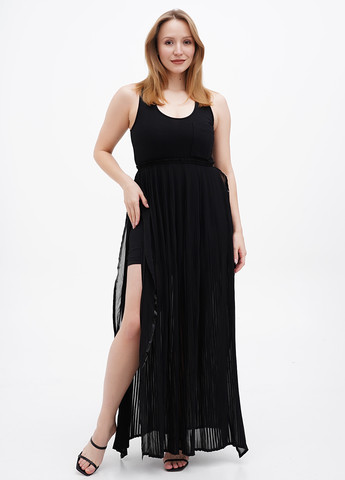 Черное кэжуал платье плиссированное, платье-майка Diesel однотонное