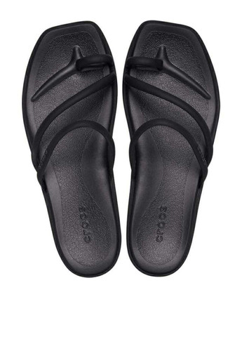 Черные спортивные, кэжуал вьетнамки Crocs с логотипом