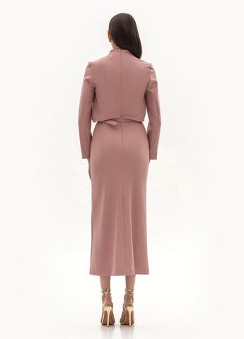 Пудровое деловое, кэжуал платье BGL однотонное