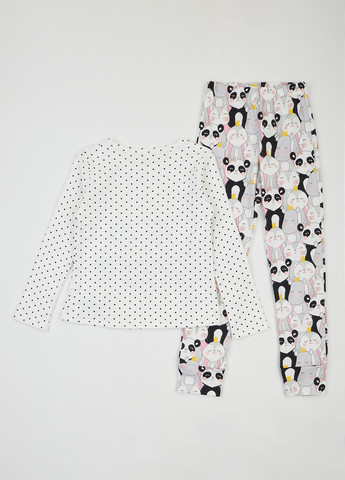 Светло-серая всесезон пижама (лонгслив, брюки) лонгслив + брюки Фламинго