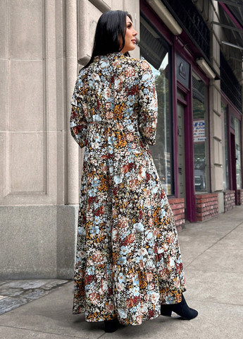 Комбінована кежуал сукня а-силует SHEIN з квітковим принтом