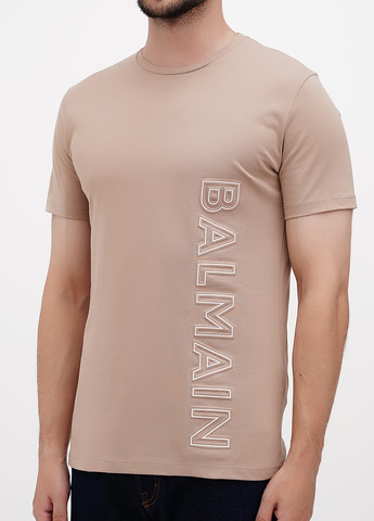 Бежевая футболка Balmain
