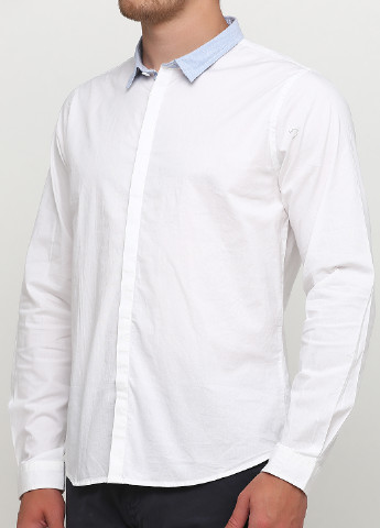 Белая классическая рубашка однотонная Hopenlife