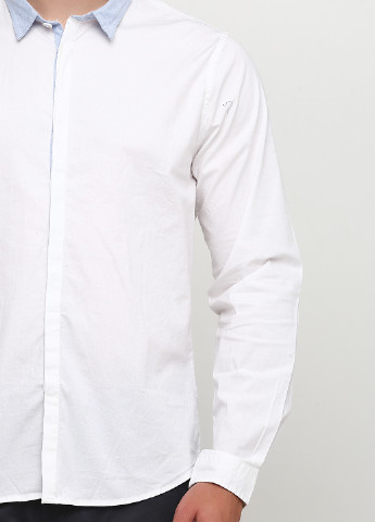 Белая классическая рубашка однотонная Hopenlife
