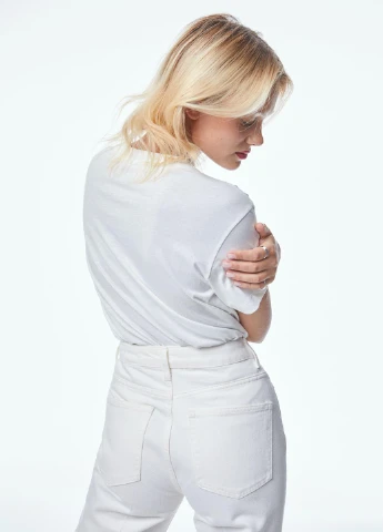 Футболка,білий, H&M Basic - (255192421)