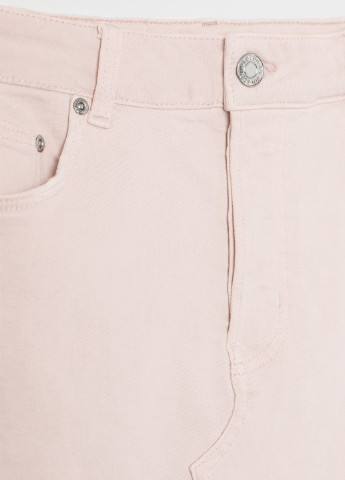 Светло-розовая джинсовая однотонная юбка H&M