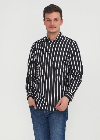 Черная кэжуал рубашка в полоску Ralph Lauren с длинным рукавом