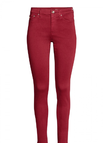 Джинси H&M однотонні червоні джинсові бавовна