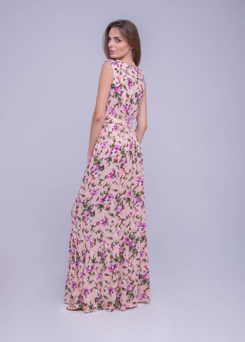 Персиковое кэжуал платье VMMA с цветочным принтом