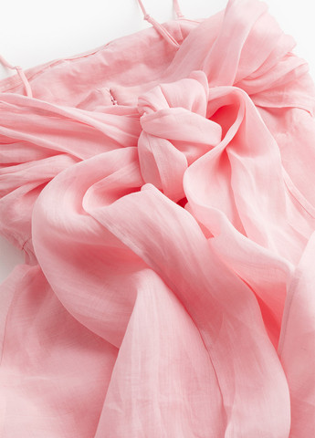 Розовое кэжуал платье бандо H&M однотонное